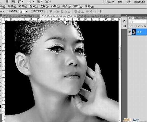 Photoshop(PS)设计制作非常精致的黑白人像效果实例教程