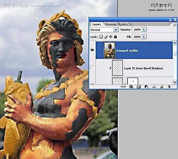 Photoshop将雕塑打造仿真人效果教程