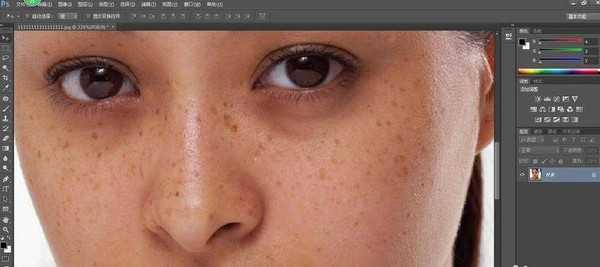 ps修补工具怎么快速处理人像面部斑点?